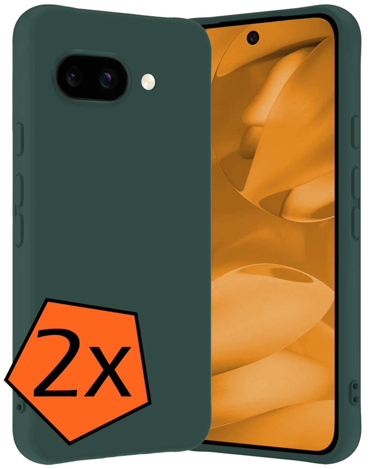Nomfy Nomfy Google Pixel 9a Hoesje Siliconen - Donkergroen - 2 PACK