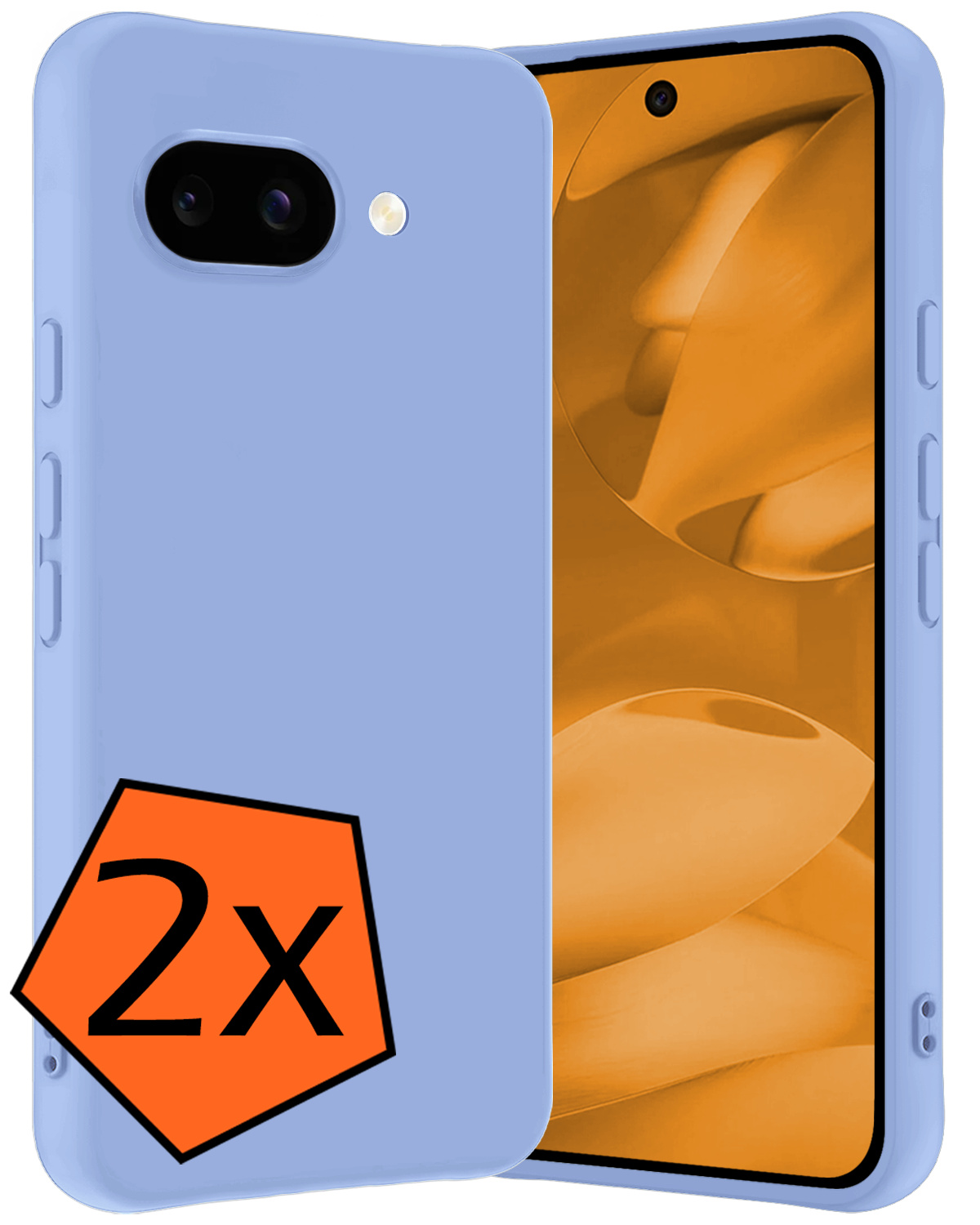 Nomfy Nomfy Google Pixel 9a Hoesje Siliconen - Lichtblauw - 2 PACK