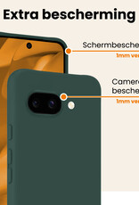 Nomfy Nomfy Google Pixel 9a Hoesje Siliconen Met Screenprotector - Donkergroen