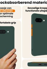 Nomfy Nomfy Google Pixel 9a Hoesje Siliconen Met Screenprotector - Donkergroen