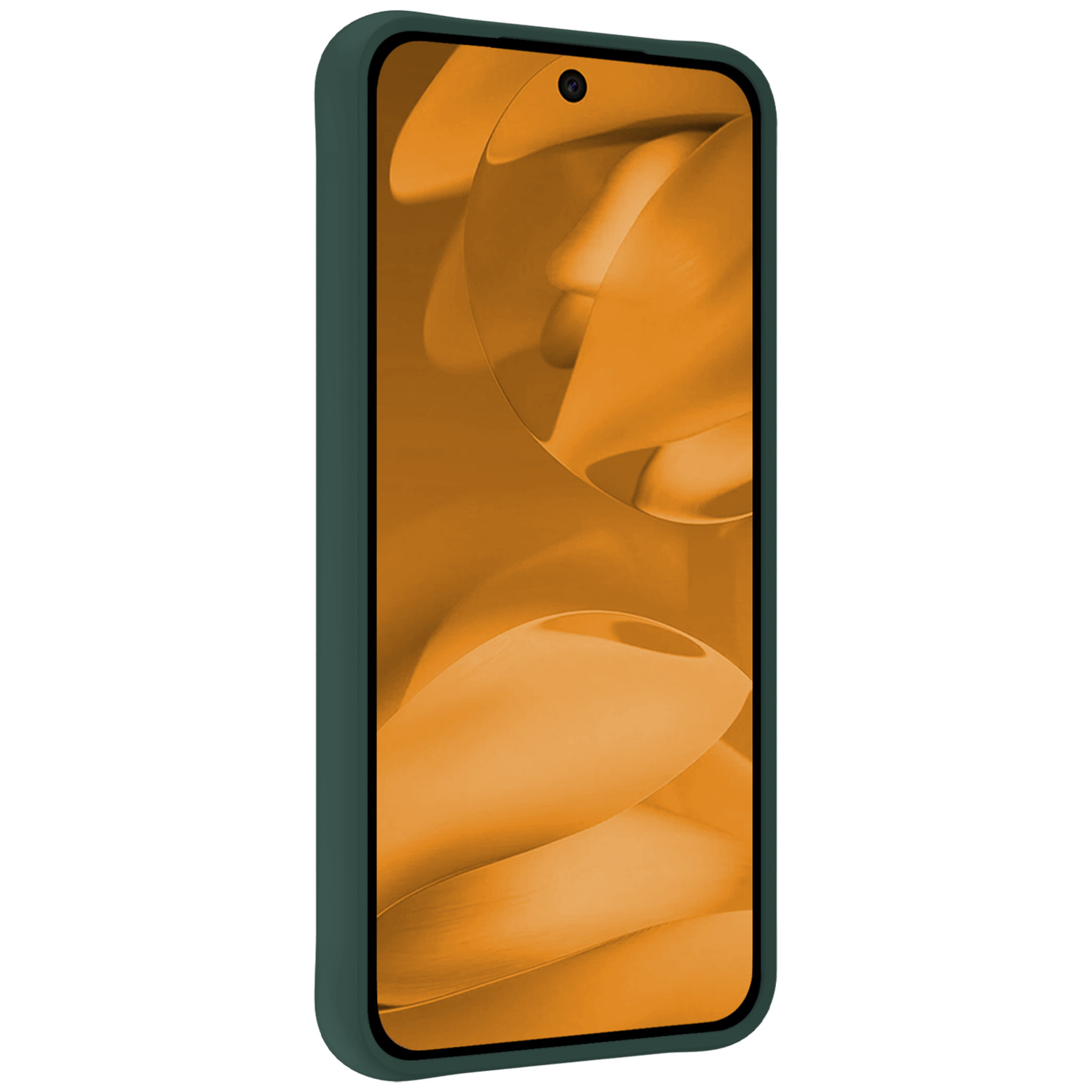 Nomfy Nomfy Google Pixel 9a Hoesje Siliconen Met Screenprotector - Donkergroen