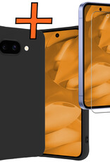 Nomfy Nomfy Google Pixel 9a Hoesje Siliconen Met Screenprotector - Zwart