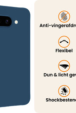 Nomfy Nomfy Google Pixel 9a Hoesje Siliconen Met 2x Screenprotector - Donkerblauw