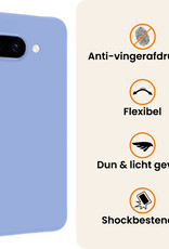 Nomfy Nomfy Google Pixel 9a Hoesje Siliconen Met 2x Screenprotector - Lichtblauw