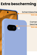 Nomfy Nomfy Google Pixel 9a Hoesje Siliconen Met 2x Screenprotector - Lichtblauw