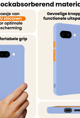 Nomfy Nomfy Google Pixel 9a Hoesje Siliconen Met 2x Screenprotector - Lichtblauw