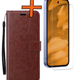 Nomfy Nomfy Google Pixel 9a Hoesje Bookcase Met Screenprotector - Bruin