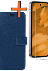 Nomfy Nomfy Google Pixel 9a Hoesje Bookcase Met Screenprotector - Donkerblauw