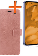 Nomfy Nomfy Google Pixel 9a Hoesje Bookcase Met Screenprotector - Rose Goud