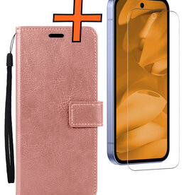 Nomfy Nomfy Google Pixel 9a Hoesje Bookcase Met Screenprotector - Rose Goud