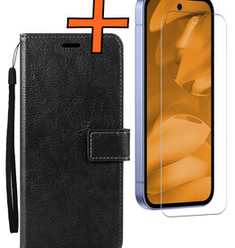 Nomfy Nomfy Google Pixel 9a Hoesje Bookcase Met Screenprotector - Zwart