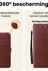 Nomfy Nomfy Google Pixel 9a Hoesje Bookcase Met 2x Screenprotector - Bruin