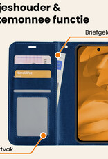 Nomfy Nomfy Google Pixel 9a Hoesje Bookcase Met 2x Screenprotector - Donkerblauw