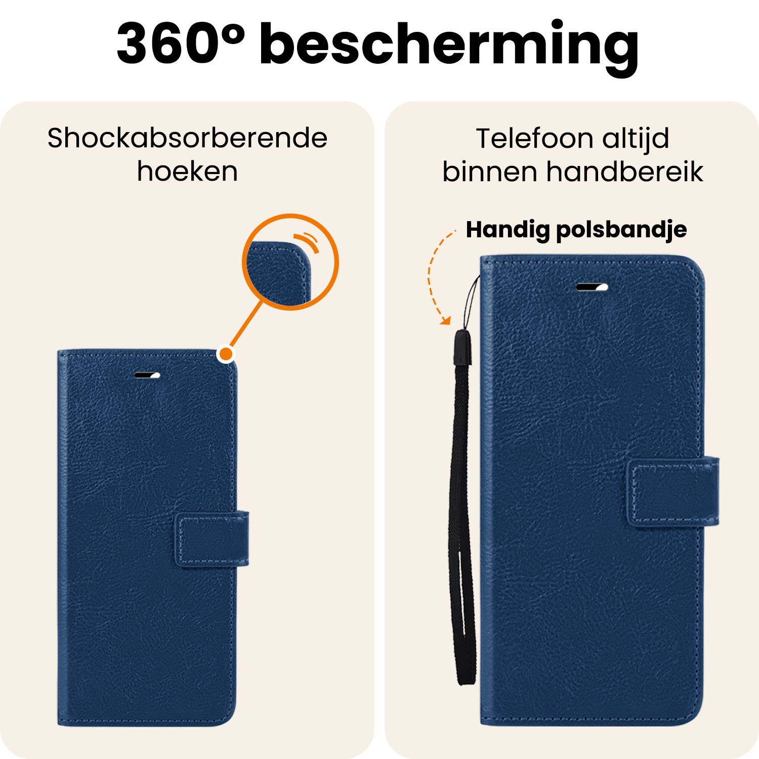 Nomfy Nomfy Google Pixel 9a Hoesje Bookcase Met 2x Screenprotector - Donkerblauw