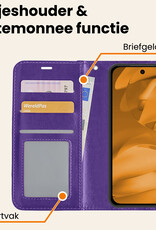Nomfy Nomfy Google Pixel 9a Hoesje Bookcase Met 2x Screenprotector - Paars