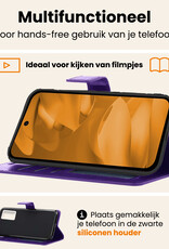 Nomfy Nomfy Google Pixel 9a Hoesje Bookcase Met 2x Screenprotector - Paars