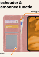 Nomfy Nomfy Google Pixel 9a Hoesje Bookcase Met 2x Screenprotector - Rose Goud