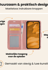 Nomfy Nomfy Google Pixel 9a Hoesje Bookcase Met 2x Screenprotector - Rose Goud