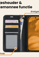 Nomfy Nomfy Google Pixel 9a Hoesje Bookcase Met 2x Screenprotector - Zwart