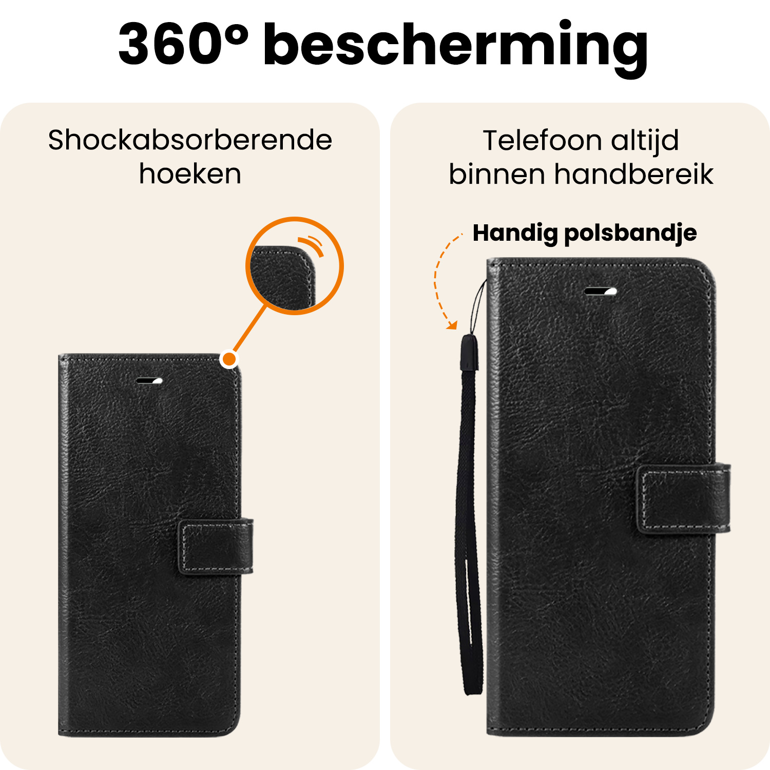 Nomfy Nomfy Google Pixel 9a Hoesje Bookcase Met 2x Screenprotector - Zwart