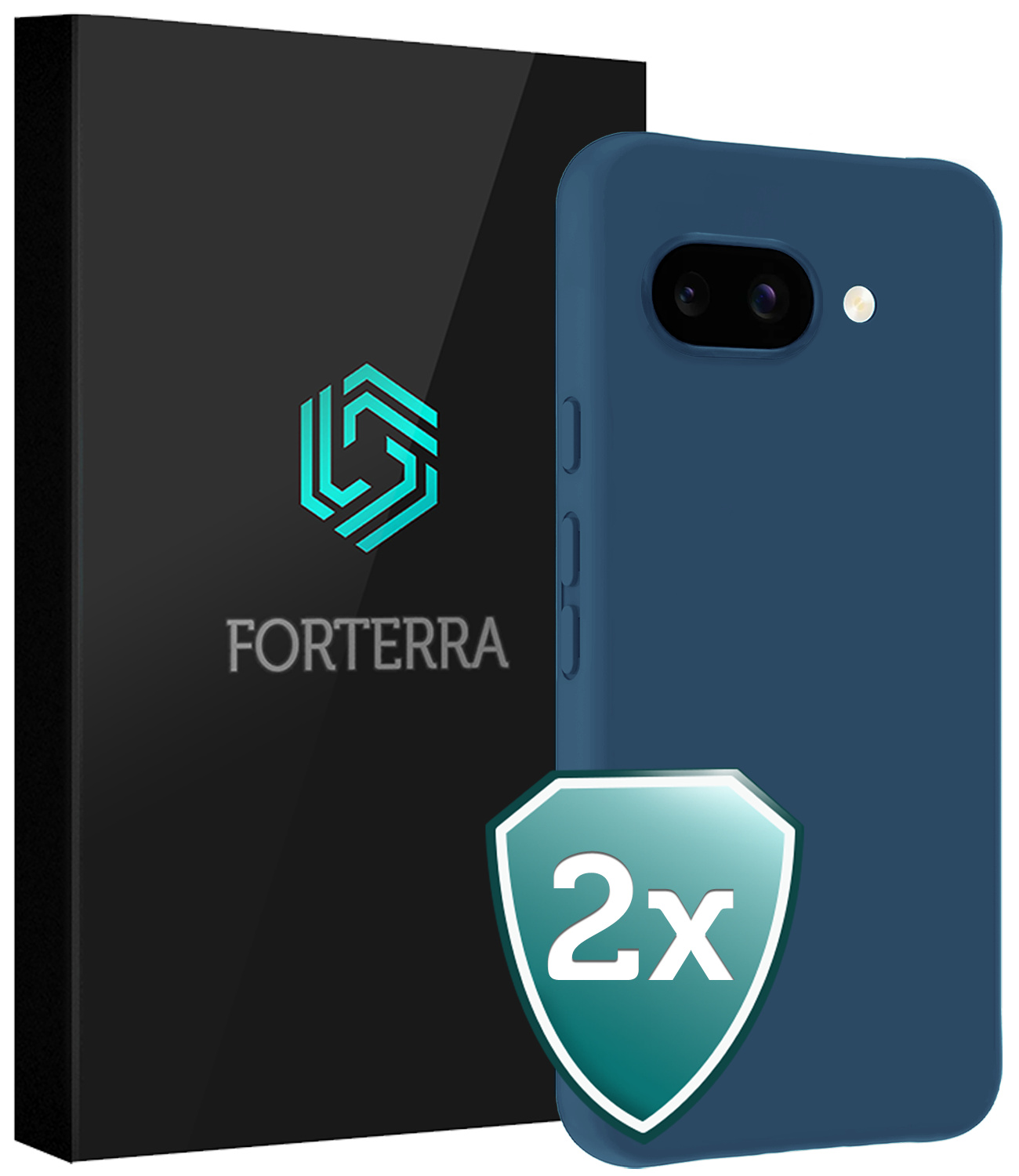 Forterra Forterra Google Pixel 9a Hoesje Siliconen - Donkerblauw - 2 PACK