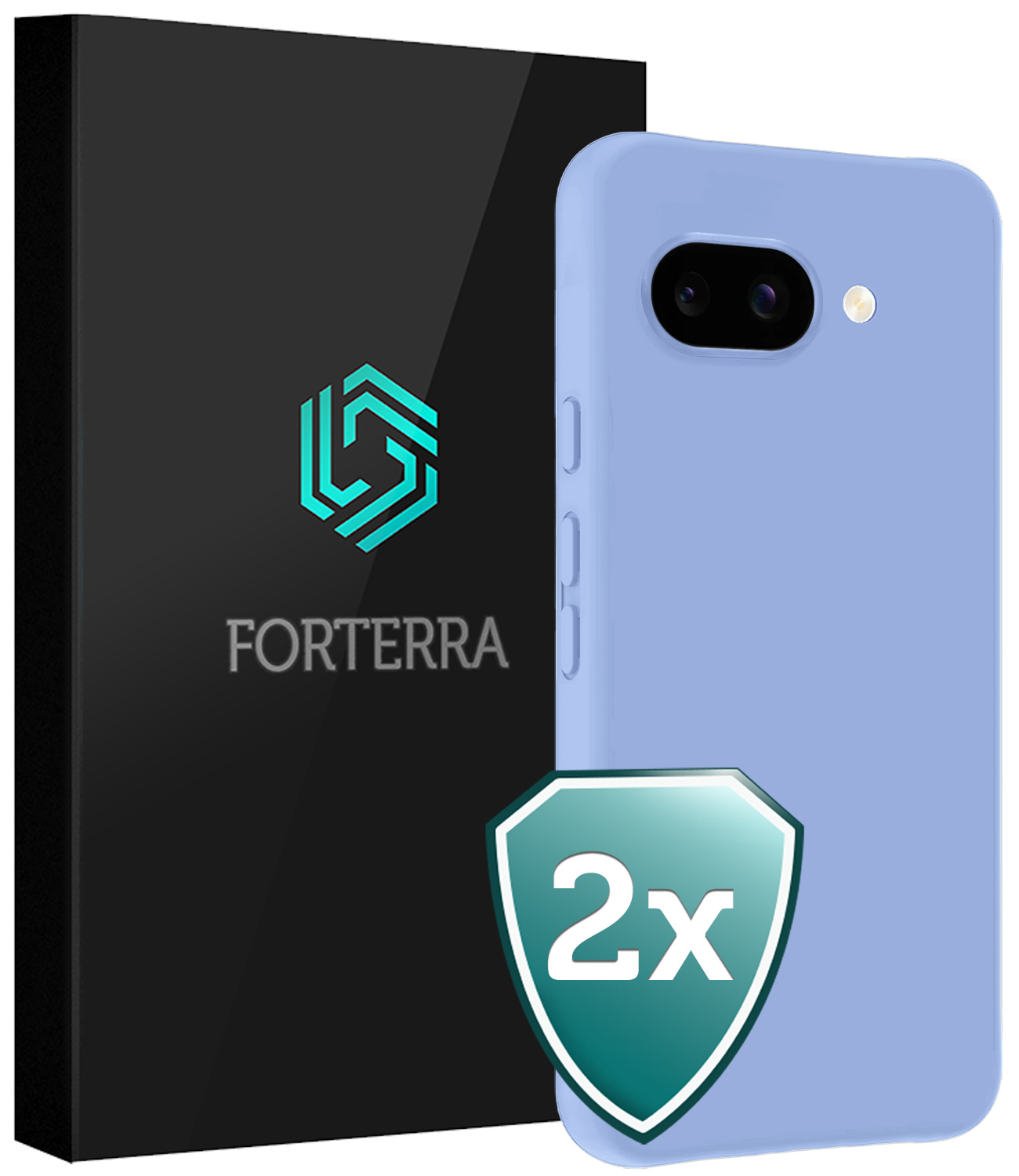 Forterra Forterra Google Pixel 9a Hoesje Siliconen - Lichtblauw - 2 PACK