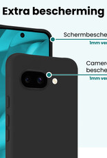 Forterra Forterra Google Pixel 9a Hoesje Siliconen Met Screenprotector - Zwart