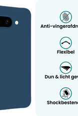 Forterra Forterra Google Pixel 9a Hoesje Siliconen Met 2x Screenprotector - Donkerblauw