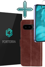 Forterra Forterra Google Pixel 9a Hoesje Bookcase Met Screenprotector - Bruin