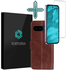 Forterra Forterra Google Pixel 9a Hoesje Bookcase Met Screenprotector - Bruin