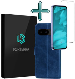 Forterra Forterra Google Pixel 9a Hoesje Bookcase Met Screenprotector - Donkerblauw