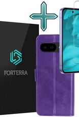Forterra Forterra Google Pixel 9a Hoesje Bookcase Met Screenprotector - Paars