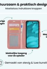 Forterra Forterra Google Pixel 9a Hoesje Bookcase Met Screenprotector - Rose Goud