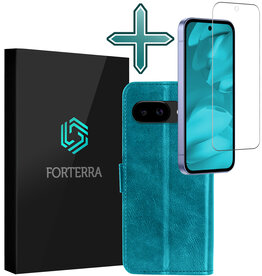 Forterra Forterra Google Pixel 9a Hoesje Bookcase Met Screenprotector - Turquoise