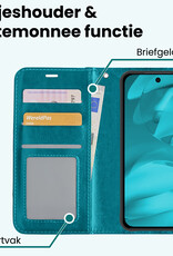 Forterra Forterra Google Pixel 9a Hoesje Bookcase Met Screenprotector - Turquoise