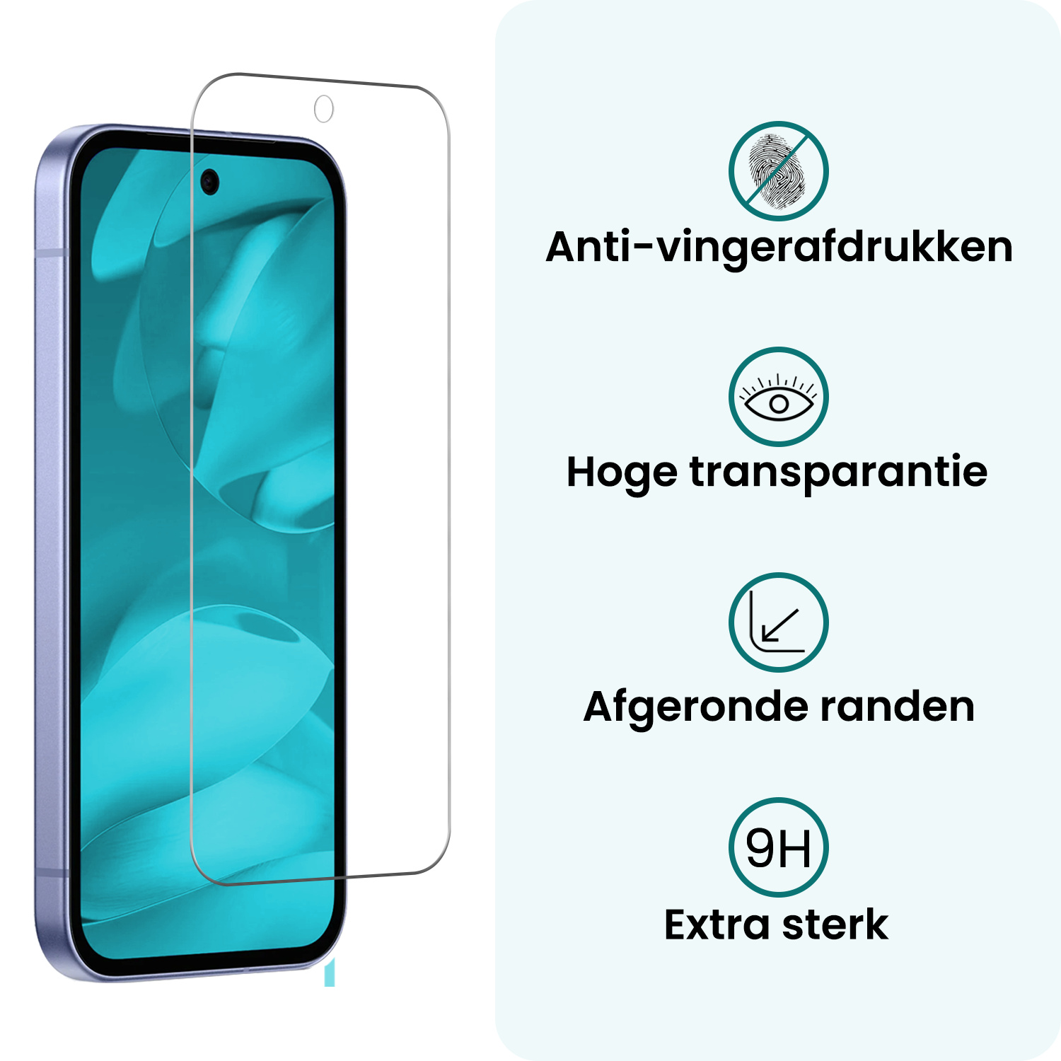 Forterra Forterra Google Pixel 9a Hoesje Bookcase Met Screenprotector - Turquoise
