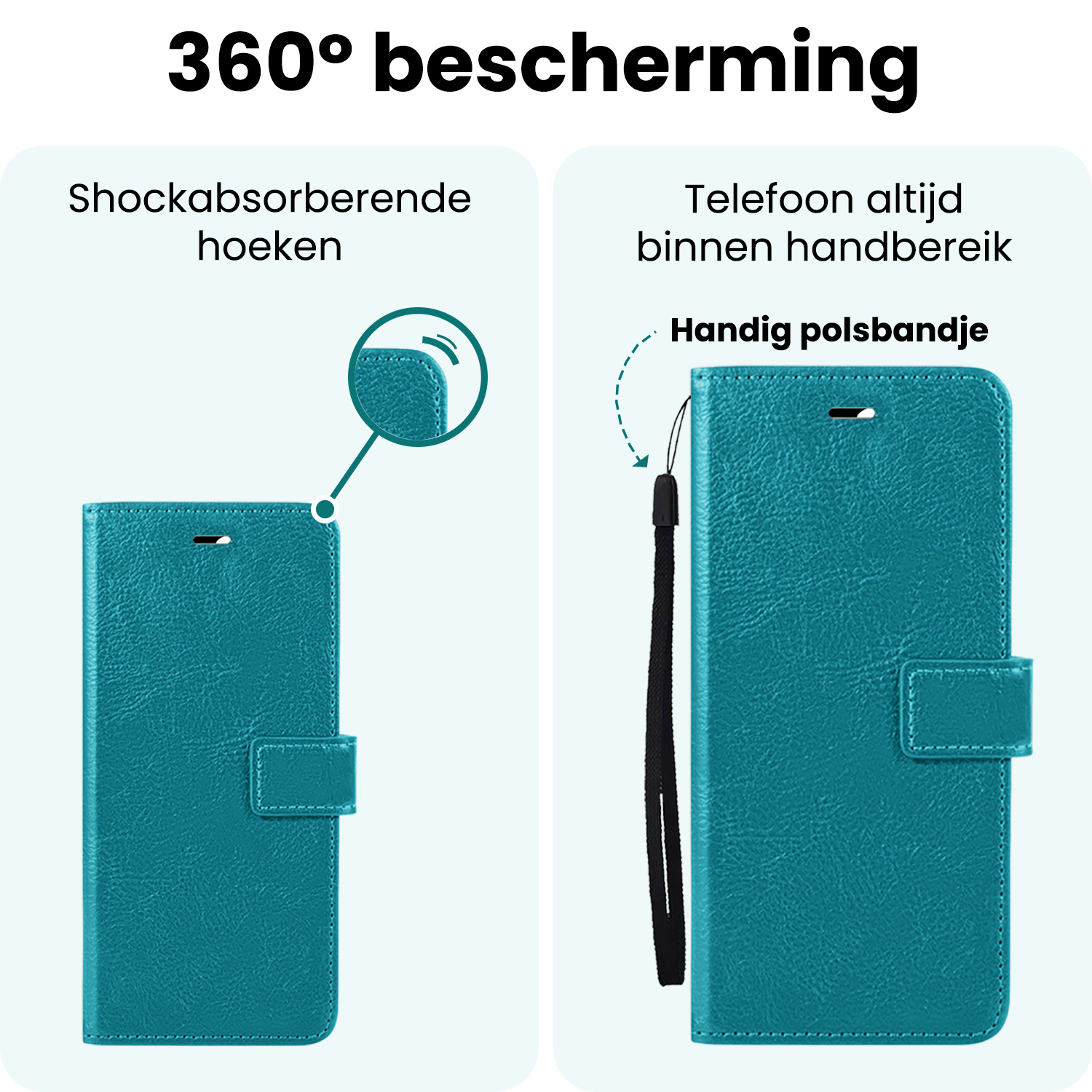 Forterra Forterra Google Pixel 9a Hoesje Bookcase Met Screenprotector - Turquoise
