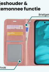 Forterra Forterra Google Pixel 9a Hoesje Bookcase Met 2x Screenprotector - Rose Goud