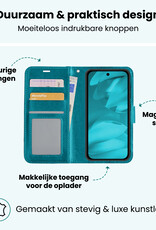 Forterra Forterra Google Pixel 9a Hoesje Bookcase Met 2x Screenprotector - Turquoise