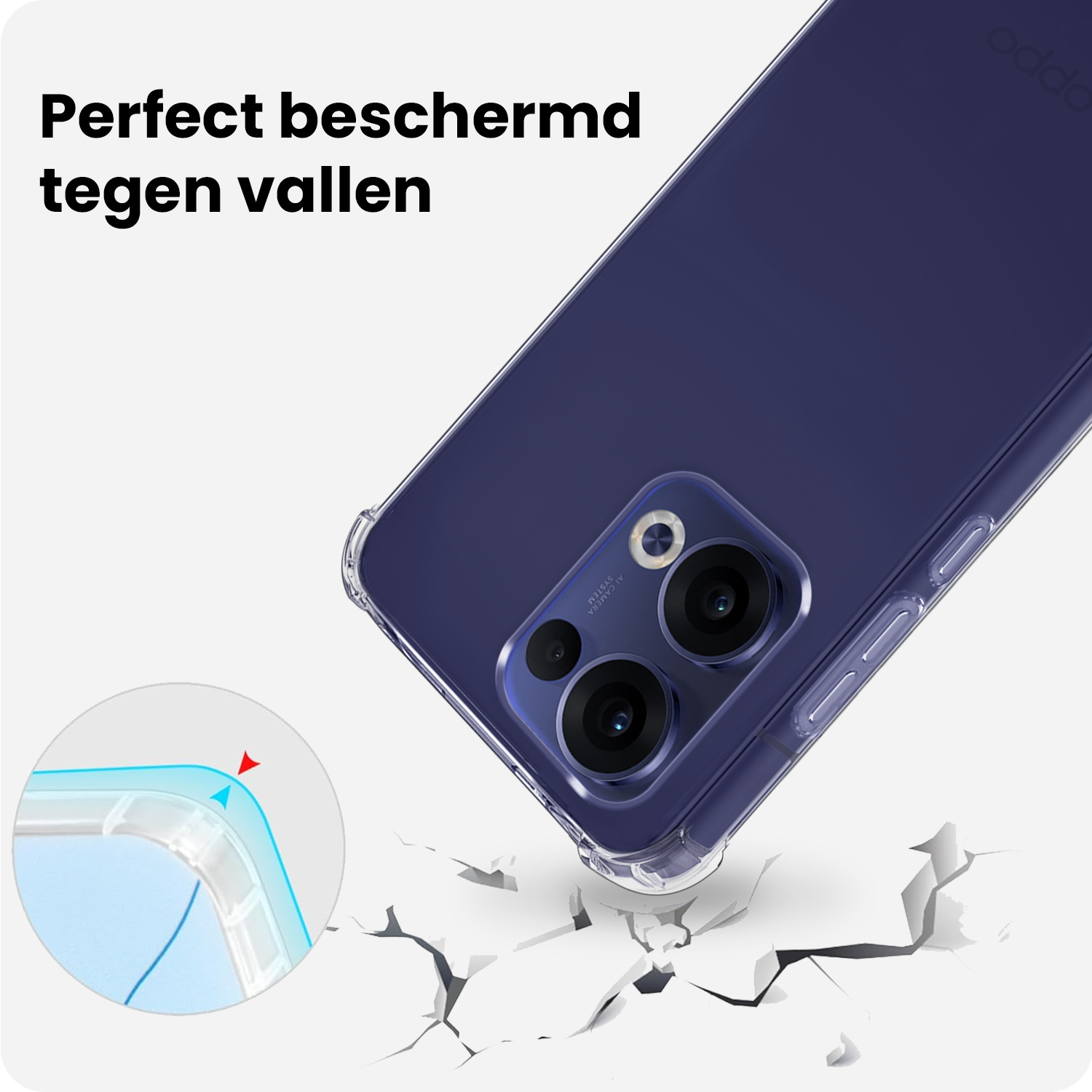 BASEY. BASEY. Oppo Reno13 Hoesje Shockproof - Transparant - 2 PACK