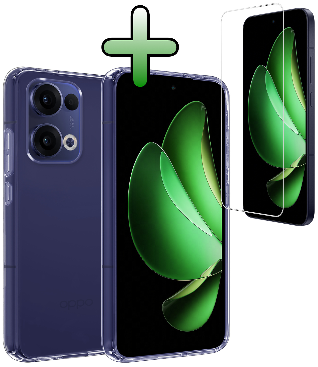 BASEY. BASEY. Oppo Reno13 Hoesje Siliconen Met Screenprotector - Transparant