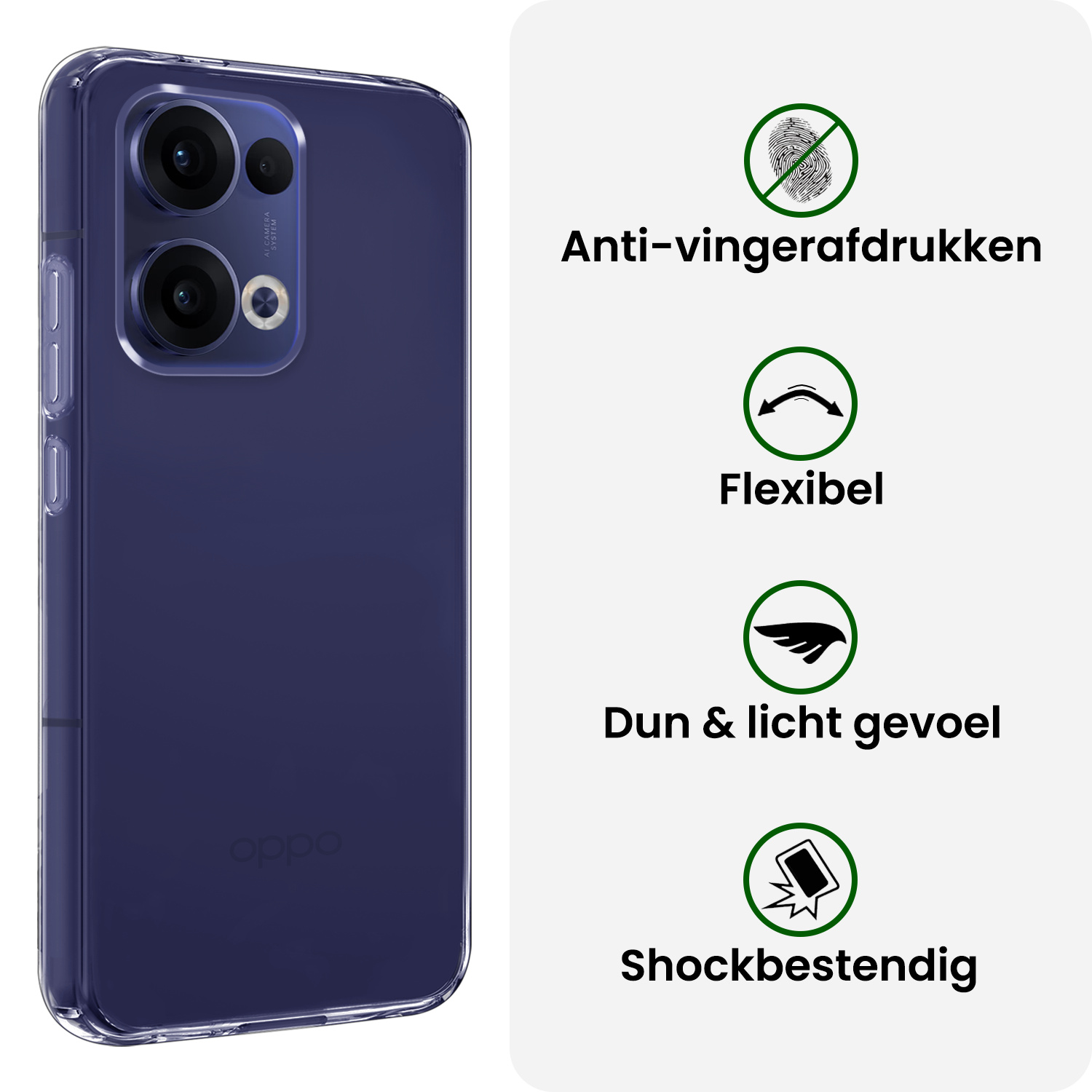 BASEY. BASEY. Oppo Reno13 Hoesje Siliconen Met Screenprotector - Transparant