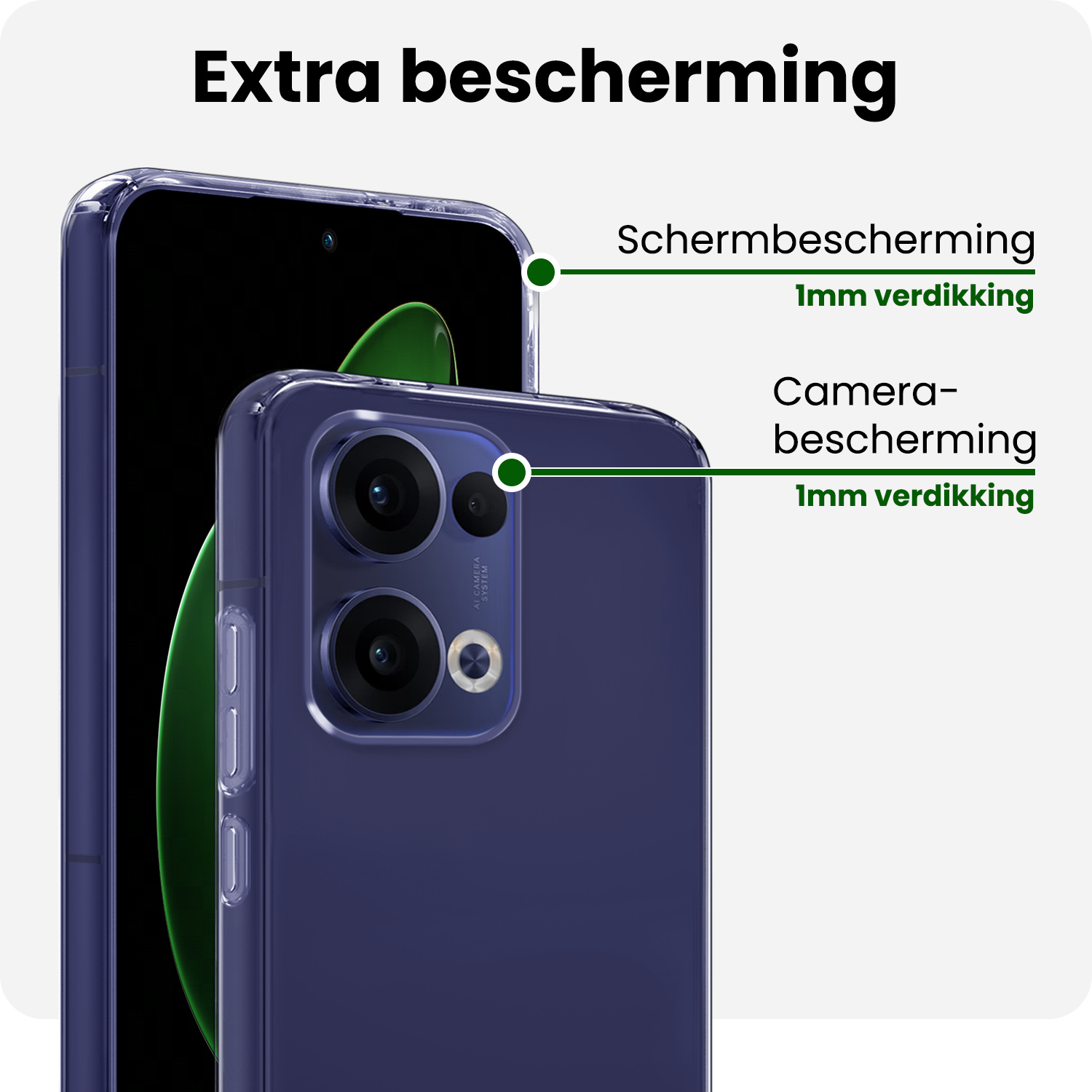 BASEY. BASEY. Oppo Reno13 Hoesje Siliconen Met Screenprotector - Transparant