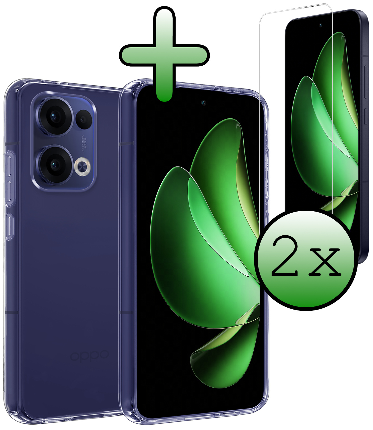 BASEY. BASEY. Oppo Reno13 Hoesje Siliconen Met 2x Screenprotector - Transparant