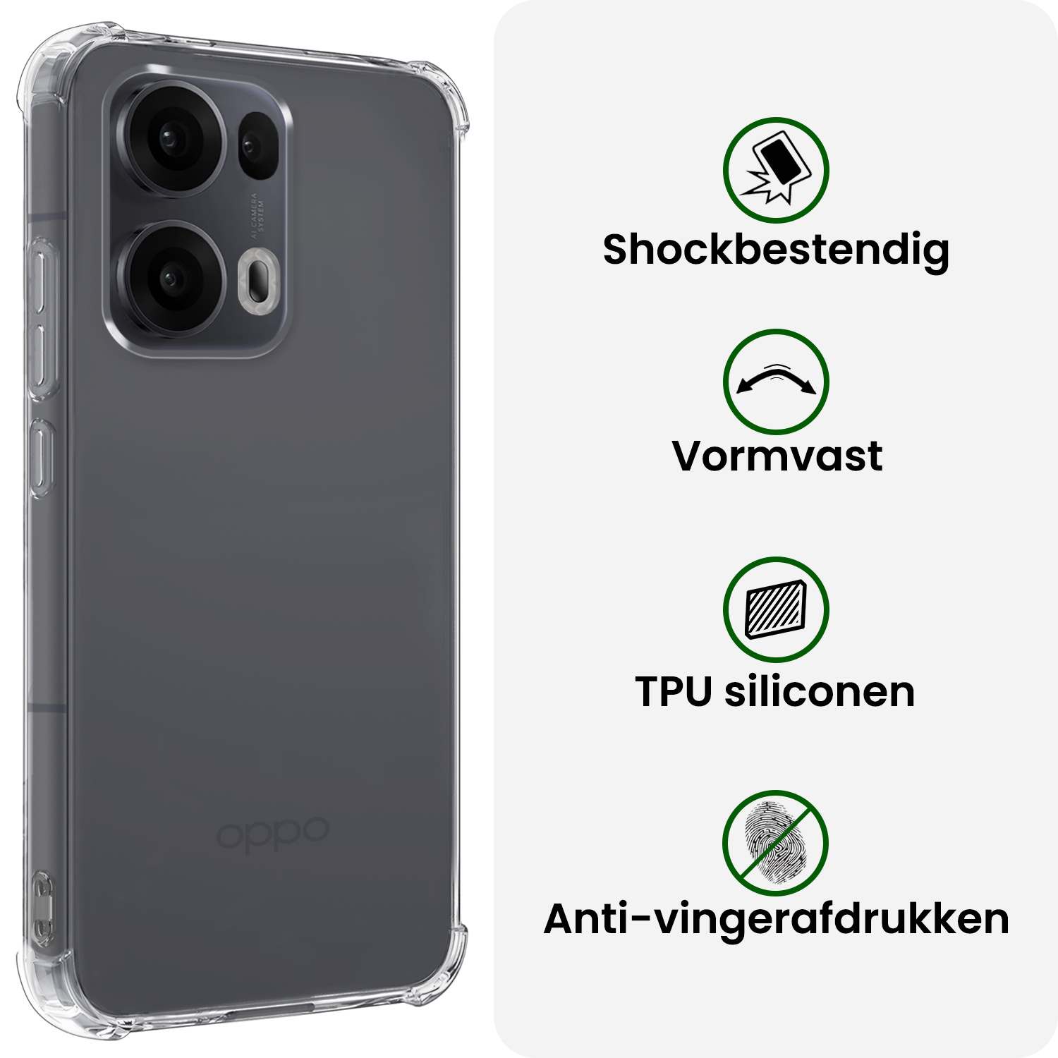 BASEY. BASEY. Oppo Reno13 Pro Hoesje Shockproof - Transparant
