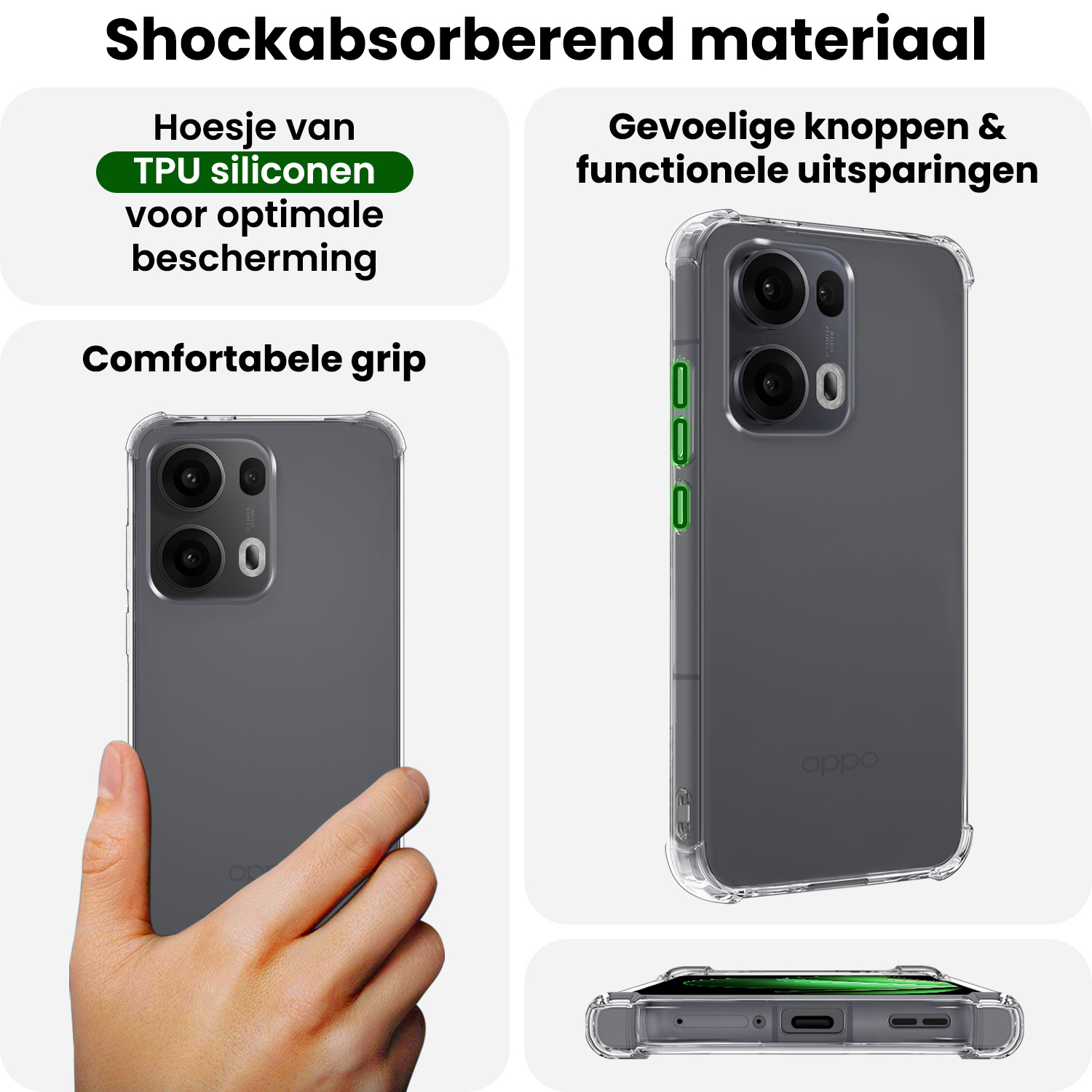BASEY. BASEY. Oppo Reno13 Pro Hoesje Shockproof Met Screenprotector