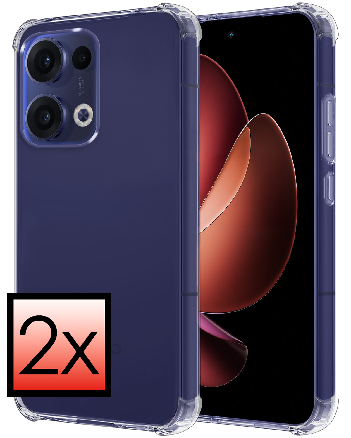 NoXx NoXx Oppo Reno13 Hoesje Shockproof - Transparant - 2 PACK