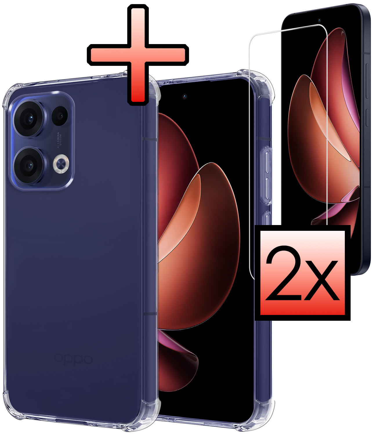 NoXx NoXx Oppo Reno13 Hoesje Shockproof Met 2x Screenprotector