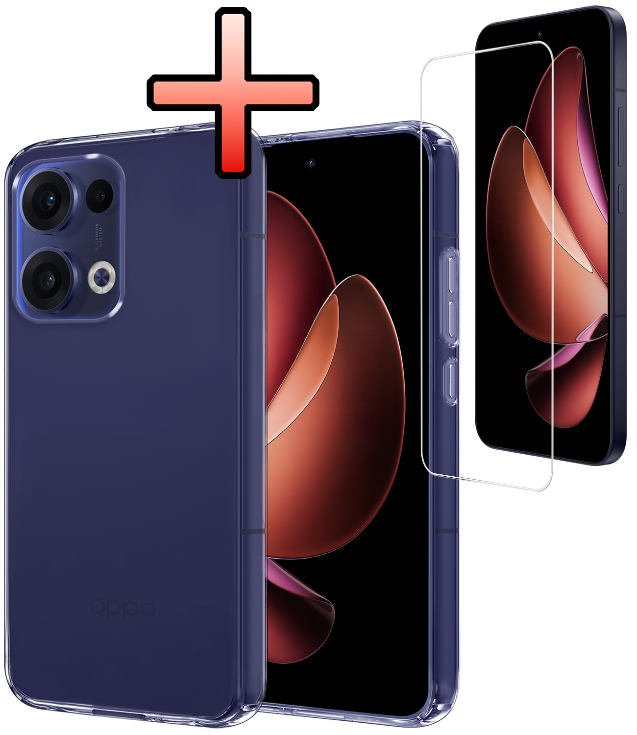 NoXx NoXx Oppo Reno13 Hoesje Siliconen Met Screenprotector - Transparant