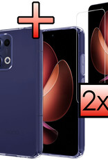 NoXx NoXx Oppo Reno13 Hoesje Siliconen Met 2x Screenprotector - Transparant